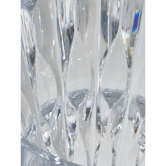 Mikasa Impulse 10" Crystal Vase XY535/626 Slovenia Heavy Clear Ribbed Vintage - Picture 13 of 14